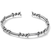 TURTLEDOVE Retro Twisted Cuff Bangle Bracelet Metal Crown of Thorns, Barbed Wire Bracelet for Men Women