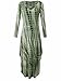JayJay Women Casual Caged Neck Tie Dye Long Sleeve Maxi Dress with Pocket,Olive,2XL