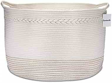 Organihaus Medium Sized Rope Basket In Grey Decorative Black
