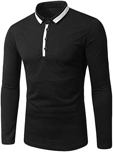 Orlando Johanson New Men's Leisure Long Sleeve Jersey Polo Shirt Buttons BlackUS Medium good quality