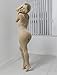 Amoretu Womens Opaque Sleeves Scoop Neck Bodystocking, Nude, OneSize
