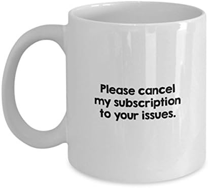 Funny Mug - Please Cancel My Description To Your Issues - White Ceramic 11 Oz Coffee Cup