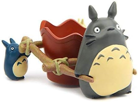 LOIKS Totoro Doll Ornaments Mini Succulents Flower Pot,JU63296-G521 Funny Cartoon Totoro Cactus Succulent Planter Pot Container Gardens
