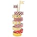 8 Rolls Washi Tape Set Gold and Red Decorative Masking Tape for Craft Scrapbooking Gift Wrap (Gold)