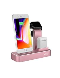 alritz Apple Watch Stand, 2 en 1 aluminio estación de carga para Apple Watch Series 1 Series 2 Nike + SPORT EDITION 38 mm 42 mm, Integrado de carga Dock para el iPhone