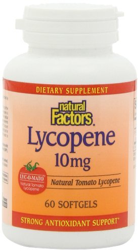 Natural Factors - Lycopene 10mg, Strong Antioxidant Support, 60 Soft Gels