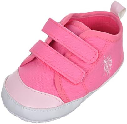 U.S. Polo Assn. Baby Girls' "Dual Strap Canvas" Sneaker Booties - pink, 0 - 3