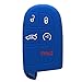 Qty 2 (Blue and Peachblow) Key Case Cover Jacket Silicone Rubber Fob Keyless Remote Holder Skin fit for JEEP FIAT DODGE Smart Remote Key Case