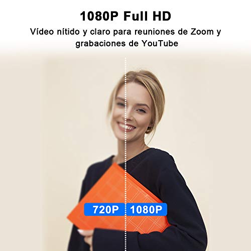 Camara-Web-HOMSCAM-Webcam-Enfoque-Automatico-con-Microfono-Estereo-1080P-HD-Webcam-de-Ordenador-Enchufable-para-Grabaciones-y-Emisiones-con-USB-para-VideoconferenciasVideollamadasVideojuegos