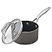 Amazon Brand – Stone & Beam Sauce Pan with Lid, 1-Quart, Hard-Anodized Non-Stick Aluminum