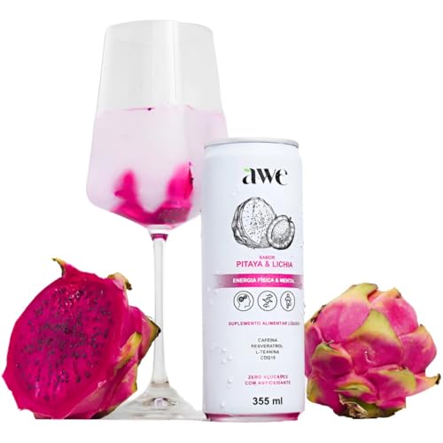 AWE Pack Pitaya Lichia - Suplemento Energético com 6 Latas de 355 ml