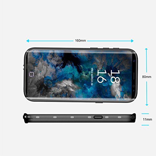 Hayder Galaxy S9 Case Waterproof Shockproof Snowproof Dustproof Clear Rugged Case with Built-in Screen Protector for Samsung Galaxy S9 (Black)