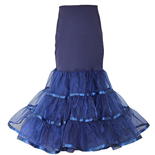 Shimaly Women's Mermaid Petticoat Trumpet Underskirt Petticoat for Mermaid Formal Dress (S-M, Navy Blue) - Thumbnail 2