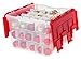 IRIS USA WL-60 CLR/CLRTINT PP RED W 6PK [PR 9-1] IRIS Wing Lid Storage Box with Ornament Divider
