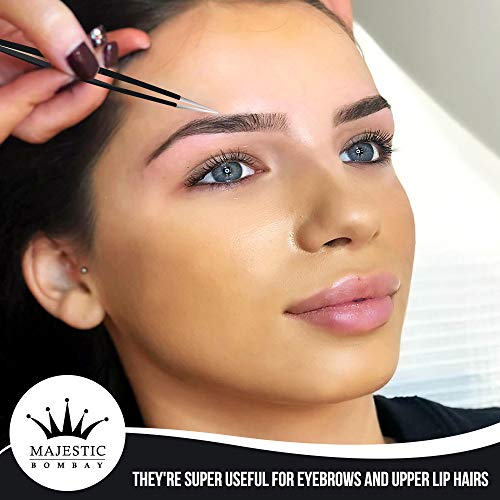 Surgical Tweezers for Ingrown Hair - Stainless Steel Precision Sharp Tweezers for Splinters, Ticks and Glass Removal - Best for Eyebrow Hair, Facial Hair Removal