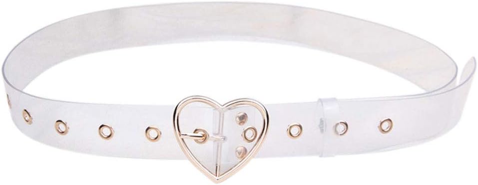 Womens Transparent Jelly Waist Belts Resin Long Ladies Clear Belt Dress Waistband with Gold Round Buckle