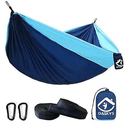 Camping Hammock Double with 2 Tree Straps Made of Portable Lightweight Nylon Parachute for Backpacking,Travel,Beach,Yard… 41t7VnJWkTS