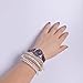 RareLove Bohemian White Beaded Bracelet Stretch Wrap Bangle With Charms Shells Round Layered