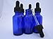 DropperStop™ 1oz Cobalt Blue Glass Dropper Bottles (30mL) with Tapered Glass Droppers - Pack of 6