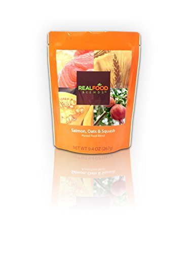Real Food Blends Salmon, Oats & Squash Pureed Blended Meal, 9.4 Oz Package (Pack of 12) by Real Food Blends