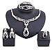 Exquisite Zircon Crystal Necklace Earring Bracelet Ring Bridal Jewelry Sets for Women Gift Party Wedding Prom