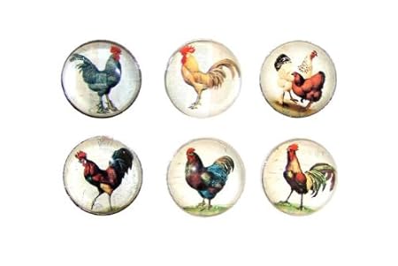 Glass Cockerel Chicken Drawer Cupboard Cabinet Door Knob Pull