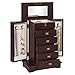 Best Choice Products Handcrafted Wooden Jewelry Box Organizer Wood Armoire Cabinet- Brown