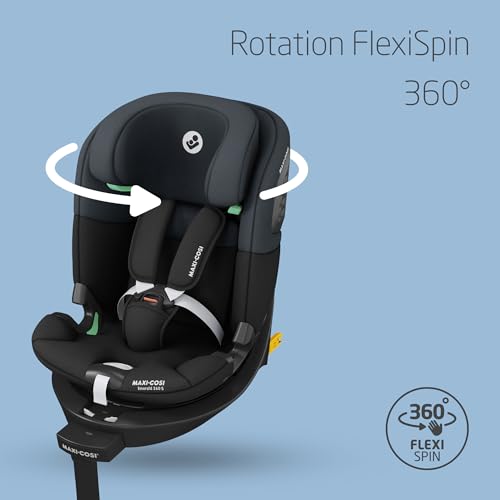 Emerald 360 S i-Size, Siège-auto Isofix 360 Pivotant, 0-12 ans (40-150 cm), Siège-auto bébé & enfant, Rotation FlexiSpin 360°, 4 Inclinaisons, Protection G-CELL, Tonal Black