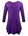BELAROI Plus Size Tops for Women Fall Tunic Tops to Wear with Leggings 3/4 Sleeve Casual Swing Loose T Shirts Blouse(3X, Deep Purple)