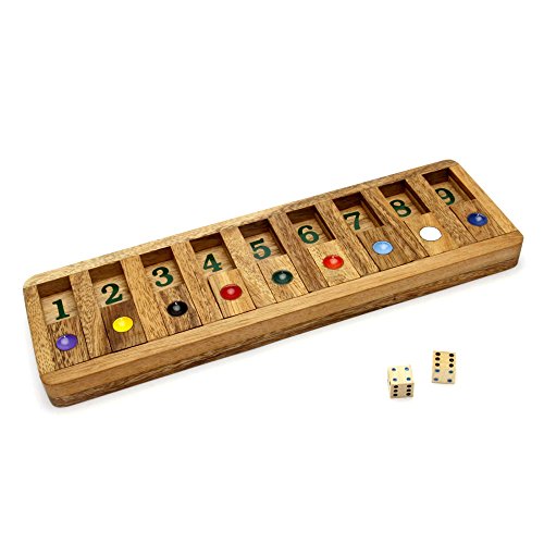 Shut the Box Slide Wooden Brain Teaser Puzzles Games