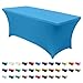 ABCCANOPY 6 FT Spandex Table Cover Stretch Fitted Wrinkle Resistant Tablecloth Reuse for Rectangular Folding Table Patry Event Wedding Banquet Protector Turquoise