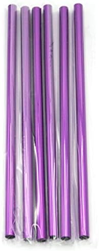 Frijid Colored Aluminum Drinking Straws 6-pack perfect for Stainless Steel Tumblers (purple)