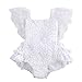 Baby Infant Girl Pure White Pretty Lace Floral Princess Party Dress Romper (6-12M(Tag9), White)