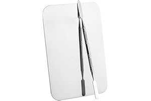 Makeup Palette Small Stainless Steel Cosmetic Spatula Rectangle Shape Foundation Mixing Plate Tool