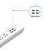 AUKEY Power Strip with 4 USB Ports and 4 Outlets & 5ft Power Cord for Smartphone, Laptop, Tablet, Lamp and More - White
