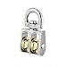 uxcell a14120500ux0030 13mm Diameter Stainless Steel Double Sheave Swivel Eye Rope Pulley