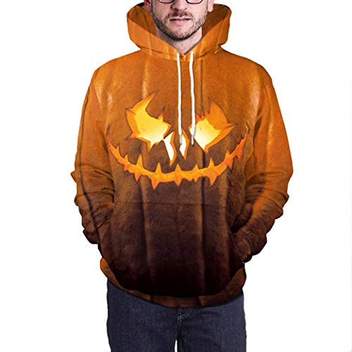 image for DEATU Halloween Mens Hot Sale! Teen Men Casual Scary Halloween Pumpkin