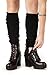 Marino Women long Knit Winter Leg Warmers, Knee High Boot Socks - Black