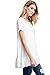 Easel Women's Short Sleeve Double Ruffle Hem Knit Tunic