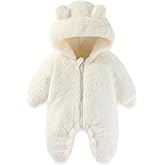 UVIPC Baby Newborn Bear Outfit Fleece Snowsuit Winter Clothes Hooded Jumpsuit Romper for Baby boy girl