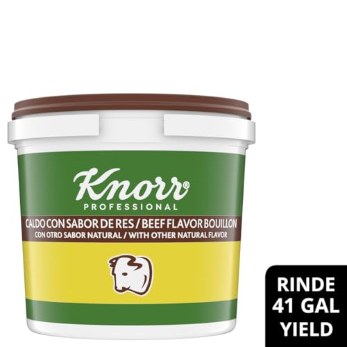 KNORR PROFESSIONAL CALDO DE RES, BEEF BOUILLON WITH BEEF FLAVOR GRANULATED BASE, BOUILLON AS A BASE, MARINADE, FLAVOR ENHANCER, SHELF STABLE CONVENIENCE, 0G TRANS FAT, 4.4 LBS (PACK OF 1)