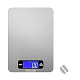 Mosiso® Digital Kitchen Scale in Refined Stainless Steel with Fingerprint Resistant Coating (11.11 lbs Edition)