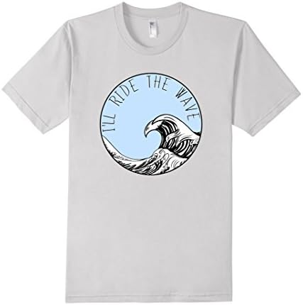 Men's I'll Ride the Wave Shirt Medium Silver