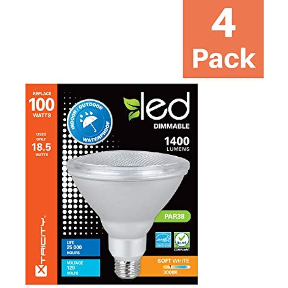 PAR38 LED Dimmable Flood Light Bulb, 18W (100W 120W Equivalent) 120V