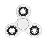 Hughapy Tri-Spinner Fidget Toy Plastic EDC Hand Spinner For Autism and ADHD Anxiety Stress Relief Focus Toys Gift( Lite, White )