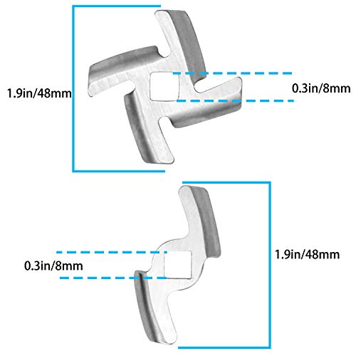 2-Pack Stainless Steel Food Meat Grinder Blade Knife Cutter for Food Chopper and Meat Grinder Machinery Parts - Thumbnail 3