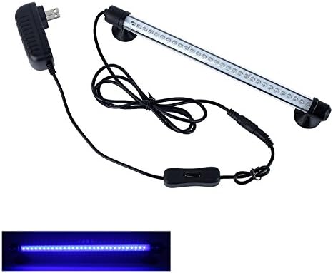 LED Aquarium Light for Fish Tank, Bivisen 11 Inches 30 Leds Submersible Crystal Glass Lights, Waterproof Aquarium Fish Tank Light Suitable for Freshwater and Saltwater, Lighting Color Blue