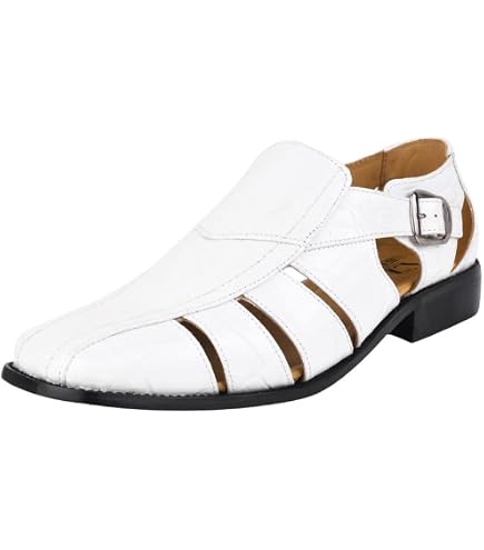 Stacy Adams sz 12 Calzada white leather woven haurache dress sandals Men main image 3