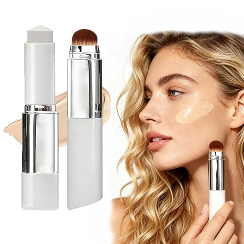 Faccelove Foundation Stick with Brush - 2026 2-in-1 Colour Changing Foundation SPF 15 Light Natural Finish with Glow Moisturising Face Foundation - Natural Colour