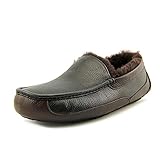 UGG Australia Men's Leather Ascot Slipper (Black/China Tea,9B)